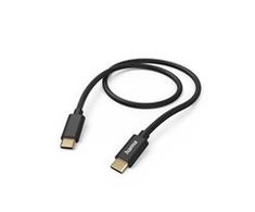 Hama Fabric USB-C- USB-C, nailonas, 1,5m, juoda