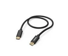 Hama Fabric USB-C- USB-C, nailonas, 1,5m, juoda