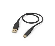 Hama Flexible, USB-A - USB-C, 1,5m juoda