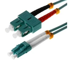helos LWL Patchkabel OM3 Duplex 3,0mm LC-SC 50/125µm aqua 10m LSZH