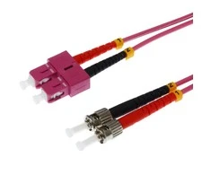 helos LWL Patchkabel OM4 Duplex 3,0mm SC-ST 50/125µm erikaviolett 10m LSZH