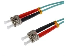 helos LWL Patchkabel OM3 Duplex 3,0mm ST-ST 50/125µm aqua 1m LSZH