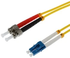 helos LWL Patchkabel OS2 Duplex 3,0mm LC-ST 9/125µm gelb 2m LSZH