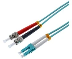 helos LWL Patchkabel OM3 Duplex 3,0mm LC-ST 50/125µm aqua 3m LSZH