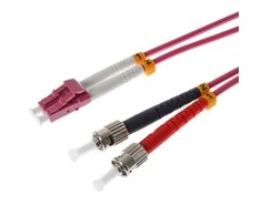 helos LWL Patchkabel OM4 Duplex 3,0mm LC-ST 50/125µm erikaviolett 3m LSZH