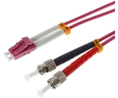 helos LWL Patchkabel OM4 Duplex 3,0mm LC-ST 50/125µm erikaviolett 3m LSZH