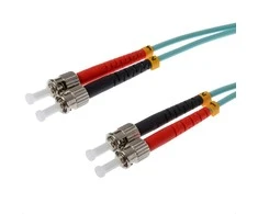 helos LWL Patchkabel OM3 Duplex 3,0mm ST-ST 50/125µm aqua 7,5m LSZH