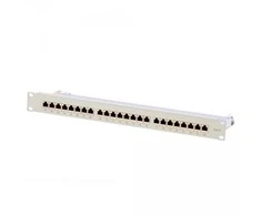 S-Conn Helos Patchfeld Cat 6 19" 1HE 24 Port hellgrau