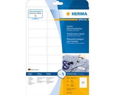 Herma Etiketės su pavadinimais, nuimamas, A4, 63.5 x 29,6 mm, baltos, pagamintos iš acetato šilko, printing - 4511