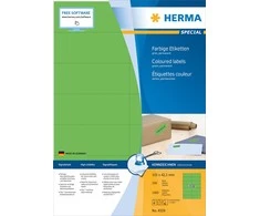Herma Spalvotos etiketės A4, 105 x 42.3 mm, žalios, tvirtos rankenos - 4559