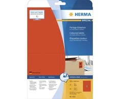 Herma Spalvotos etiketės, A4, 105 x 148 mm, raudonos, nuimamos - 4562