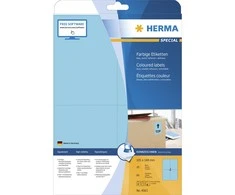 Herma Spalvotos etiketės, A4, 105 x 148 mm, mėlynos, nuimtos - 4563