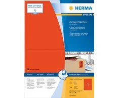 Herma Spalvotos etiketės A4, 199.6 x 143.5 mm, Raudona, tvirta rankena - 4567