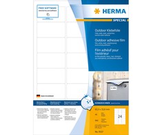 Herma Išorinės folijos etiketės atsparios atmosferos sąlygoms A4, 63.5 x 33,9 mm, baltos, labai tvirtos, temptos - 9537