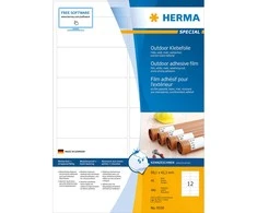 Herma Karinės etiketės atsparios oro sąlygoms A4, 99,1 x 42.3 mm, baltos, labai tvirtos, temptos - 9538