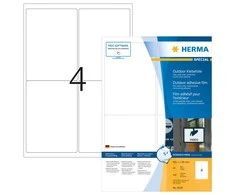 Herma Aliejus atsparus folijos etiketė A4, 99.1 x 139 mm, balta, labai stiprus rankena, tempama - 9539
