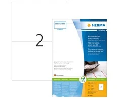 Herma Adreso etiketės PREMIUM A5, 148 x 105 mm, baltos, tvirtos - 8691