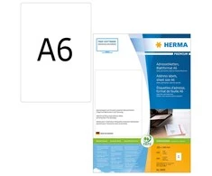 Herma Adreso etiketės PREMIO A6, 105 x 148 mm, baltos, nuolatinės pritvirtintos - 8689