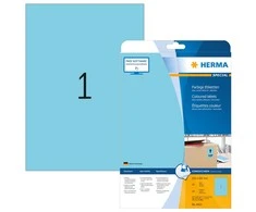 Herma Spalvų etiketės 4423, A4, klijai, 210 x 297 mm, matinis popierius mėlyna, 20 vnt (4423)