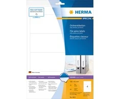 Herma Specialios rišiklių etiketės, A4, baltos, matinės, 40 vnt., suapvalintais kampais (8621)