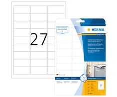 Herma Lipnios vandeniui nelaidžios etiketės 4864, A4, 63.5 x 29,6 mm, baltos, matinės, neperšlampamos, 270 vnt. (4864)