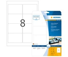 Herma blizganti etiketė 4907, A4, 96 x 63,5 mm, balta, blizganti, 200 t. (4907)