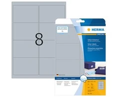 Herma Folijos etiketės 4114, A4, 99,1 x 67,7 mm, blizgi sidabrinė folija, 200 vnt (4114)