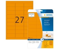 Herma Spalvų etiketės 5141, A4, 63.5 x 29,6 mm, oranžinis baltas popierius, 540 vnt. (5141)