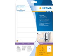 HERMA Spine insert labels A4 190x30 mm baltas cardboard perforated non-adhesive 225 pcs. - Baltas - Non-adhesive spausdintuvas label - A4 - Cardboard - lazerinis/Inkjet - Rectangle
