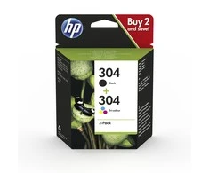 Hewlett Packard (HP) HP 304 2 vnt. Juodas/Tri-color Original Ink Cartridges