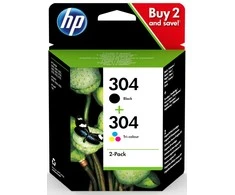Hewlett Packard (HP) HP 304 2 vnt. Juodas/Tri-color Original Ink Cartridges