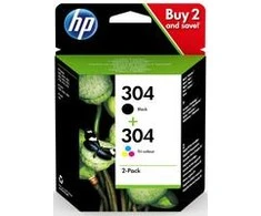 Hewlett Packard (HP) HP 304 2 vnt. Juodas/Tri-color Original Ink Cartridges