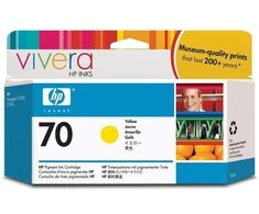 Hewlett Packard (HP) HP Nr.70 Rašalo krepšelis. Geltona su Vivera rašalu (130 ml)