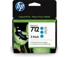 Hewlett Packard (HP) HP 712 žydro rašalo kasečių pakuotė, 3 vnt., 29 ml, skirtos „DesignJet Studio“, T210, T230, T250, T630, T650