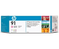 Hewlett Packard (HP) HP 91 775 ml šviesiai rausvai rausvo „DesignJet“ pigmentinio rašalo kasetė