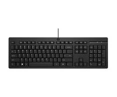 Hewlett Packard (HP) HP 125 Klaviatūra su USB jungtimi su laidu, Sanitizable - Juodas - US ENG