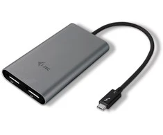 I-TEC THUNDERBOLT3 Dual DP vaizdo adapteris, skirtas Thunderbolt3 MacOS ir Windows, palaiko 1x 5K 60Hz Monitorius arba 2x 4K 60Hz Monitorius