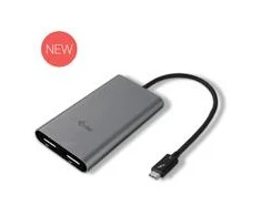 I-TEC THUNDERBOLT3 Dual DP vaizdo adapteris, skirtas Thunderbolt3 MacOS ir Windows, palaiko 1x 5K 60Hz Monitorius arba 2x 4K 60Hz Monitorius