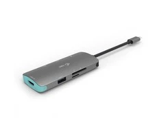 I-TEC USB C metalinis nano dokas 1xHDMI 4K 1xSD kortelių skaitytuvas 1xmicroSDCardreader 3xUSB 3.0 prievadas 1xUSB-C PD suderinamas su T