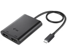 I-TEC USB C prie dviejų HDMI prievadų vaizdo adapteris 2x HDMI prievadas 4K Ultra HD suderinamas su Thunderbolt 3