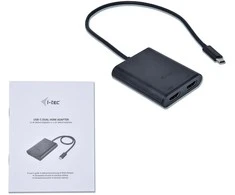 I-TEC USB C prie dviejų HDMI prievadų vaizdo adapteris 2x HDMI prievadas 4K Ultra HD suderinamas su Thunderbolt 3