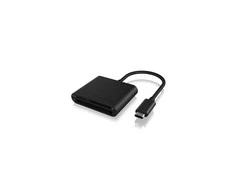 Icy Box RaidSonic ICYBOX USB 3.0 kortelių skaitytuvas Išorinis USB 3.0 Type-C pagrindinio kompiuterio jungtis SD 3.0 UHS-I Juodas