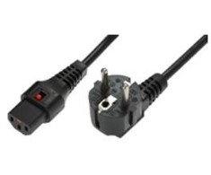 MicroConnect Assmann Electronic ASM IEC-EL182S maitinimo kabelis, R/A Schuko kištukas, HO5VV-F 3 X 1.00mm2 iki C13 IEC LOCK, 2m juodas