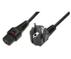 MicroConnect Assmann Electronic ASM IEC-EL182S maitinimo kabelis, R/A Schuko kištukas, HO5VV-F 3 X 1.00mm2 iki C13 IEC LOCK, 2m juodas