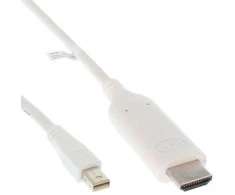 Kabelis InLine Rodyti Port Mini - HDMI 0.5m balta (17174I)