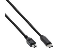 USB kabelis InLine USB-C - miniUSB 0,5 m juoda (35756)