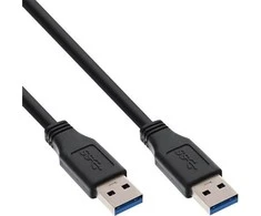 InLine USB 3.0 kabelis, nuo A iki A, juodas - 1m