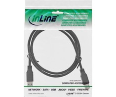 InLine USB 3.0 kabelis, nuo A iki A, juodas - 1m