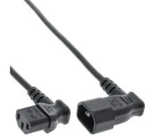 InLine maitinimo laidas Prailginimo laidas monitoriaus maitinimui - C13 - C14 - juodas - 3m - kampinis