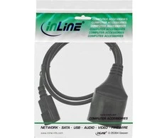 Maitinimo kabelis InLine C14 maitinimo kabelis Vokietijos F tipo lizdui juodas 0.5m